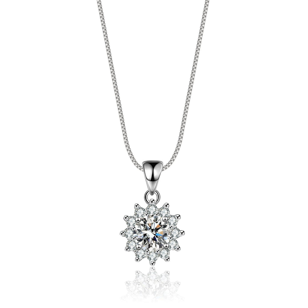 1 Carat Gorgeous Moissanite Pendant Necklaces for Women 925 Sterling Silver Necklace with Diamond 18K Plated Dainty Jewelry