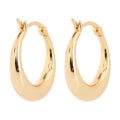 Amy and Annette 14K Gold Graduated Hoop Huggie Earring in 14K Yellow Gold Plated