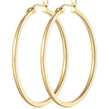 14K Gold Hoop Earrings for Women Large Gold Hoop Earrings Round Square-edge Gold Earrings for Women 14 Karat Gold Hoops Earrings Women’s Hoop Earrings (40mm)