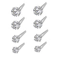 4 Pairs 925 Sterling Silver Tiny Stud Earrings Set Cubic Zirconia Stud Earrings for Women