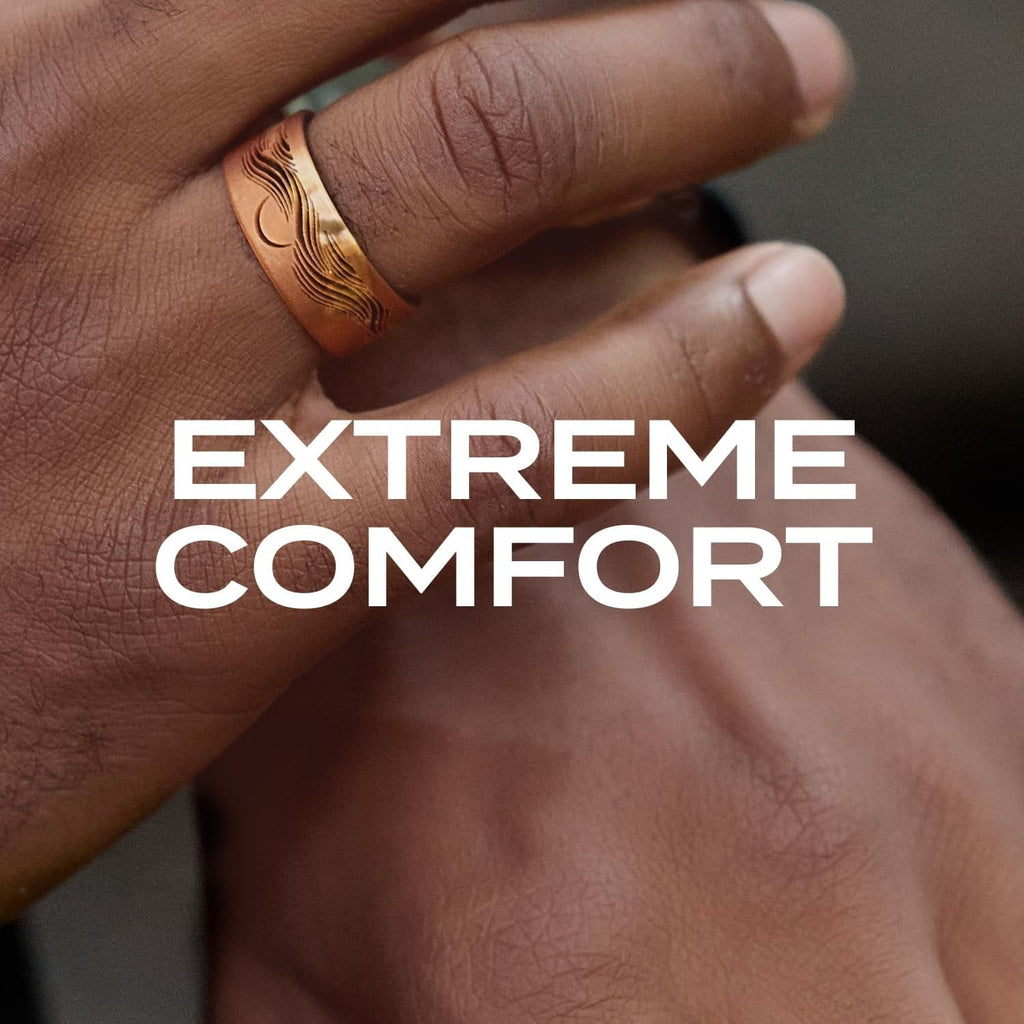 QALO Men & Women's Rubber Silicone Ring, Narrow Polished Step Edge Rubber Wedding Band, Breathable, Durable Unisex Engagement Silicone Ring, 6.5mm Wide 2mm Thick, Black, Size 13