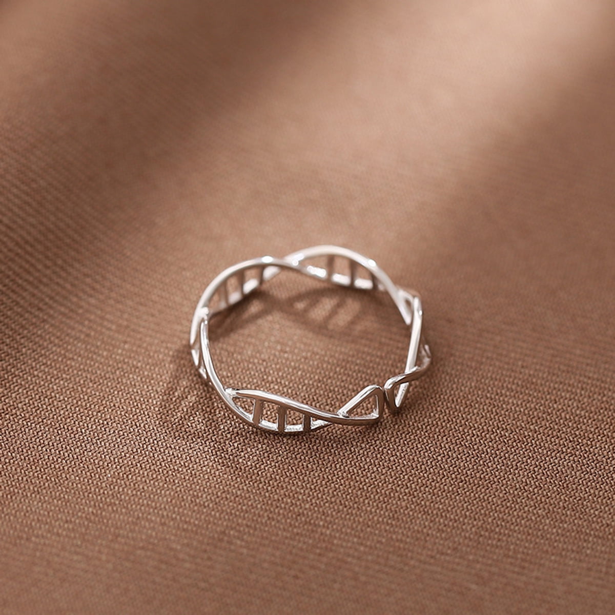 Amy and Annette Sterling Silver Adjustable DNA Ring