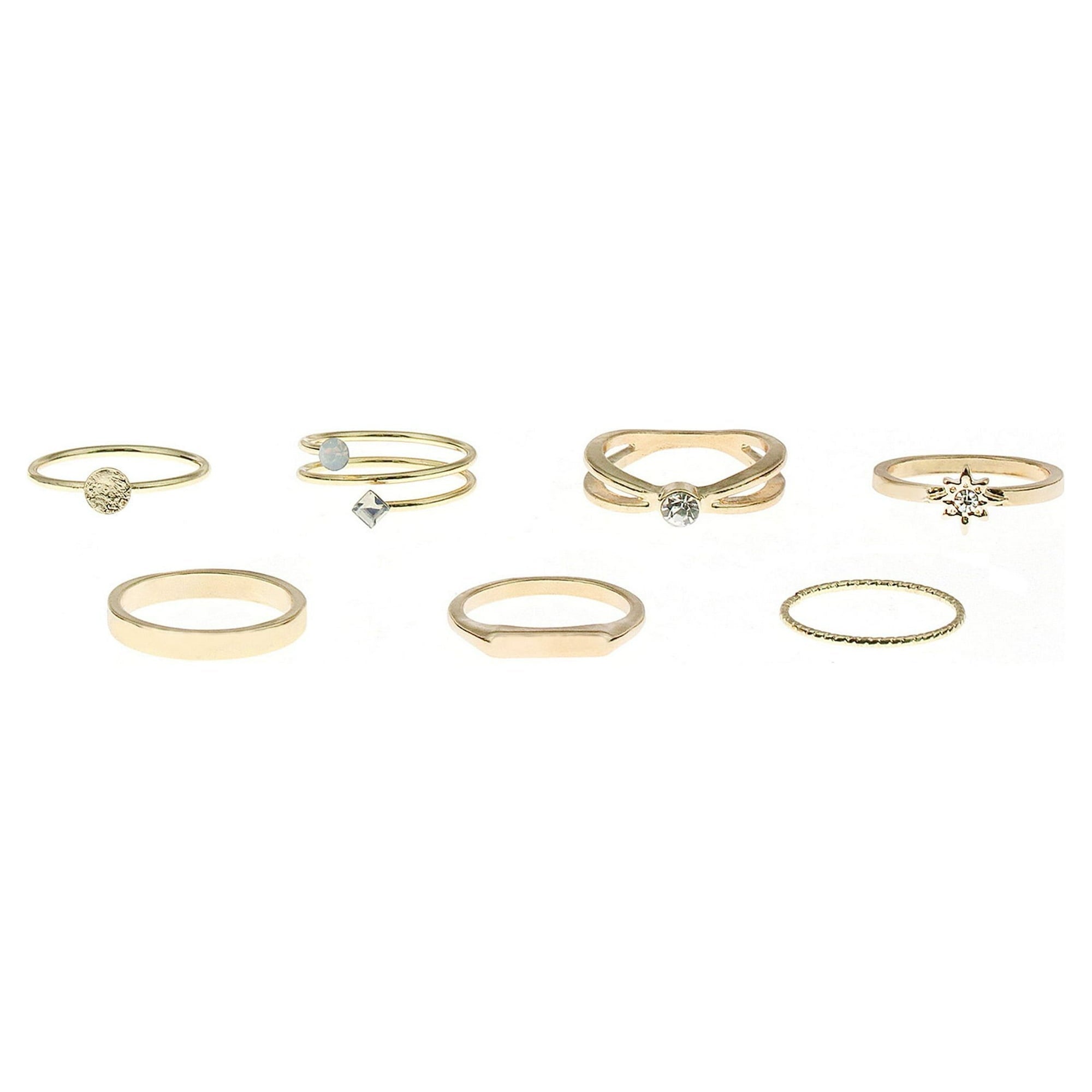 Time and Tru Delicate Gold-Tone Stacking Rings Set, 7-Pack