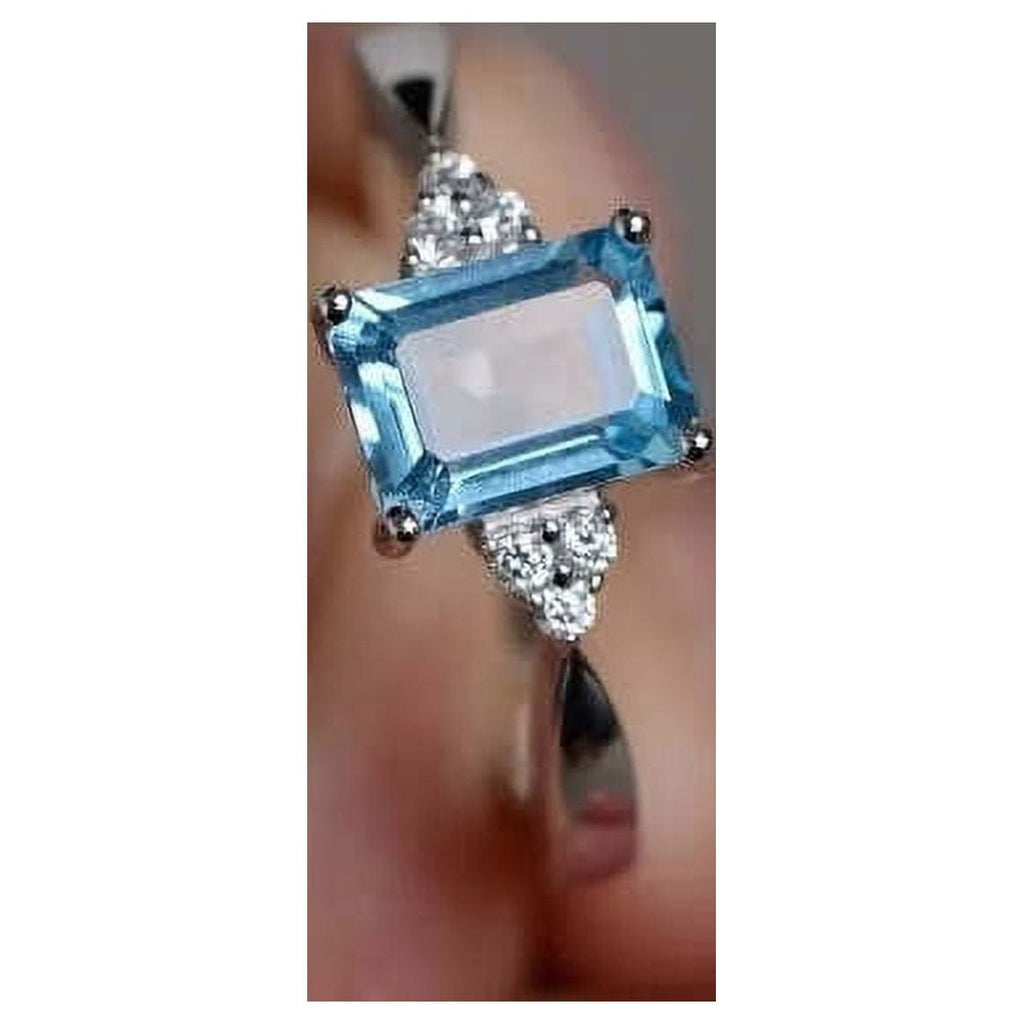 Women's 925 Sterling Silver Mystic Rainbow Topaz Engagement Wedding Band Rings