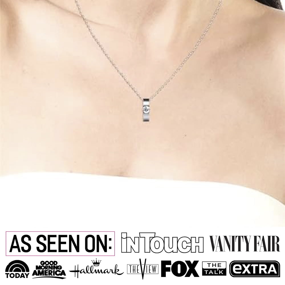 Cate & Chloe Nailea 18k White Gold Plated Pendant Necklace with Swarovski Crystals Gift for Women